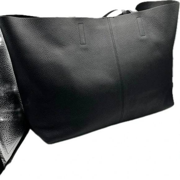 Maison de Sabre The Snap Soft Tote Black Rouge Noir Genuine Leather - Picture 3 of 15